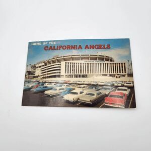 Vintage California Angels Postcard Aneheim Stadium 1966 Baseball Ephemera